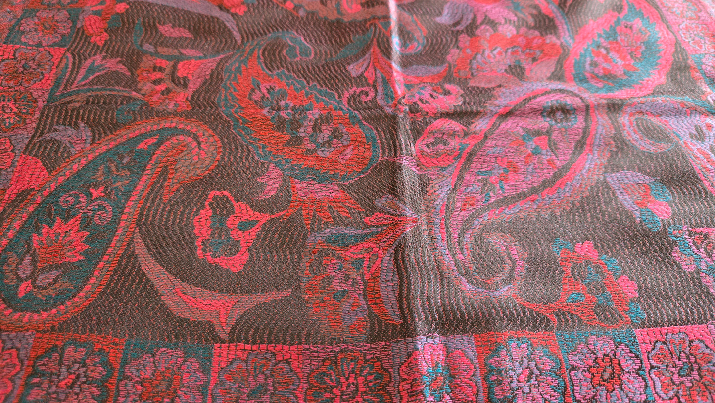 Beautiful multicoloured  self weaves Silk stole / scarf perfect for all season . Very light and comfortable to carry