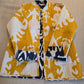 Indian Handmade Kantha Reversible Short Length  All Season Bohemian Jacket Ikkat print black/ mustard