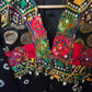Black Cotton bandhej and patchwork Shrug with hand Embroidery, Long Embroidered  fusion wear for Women