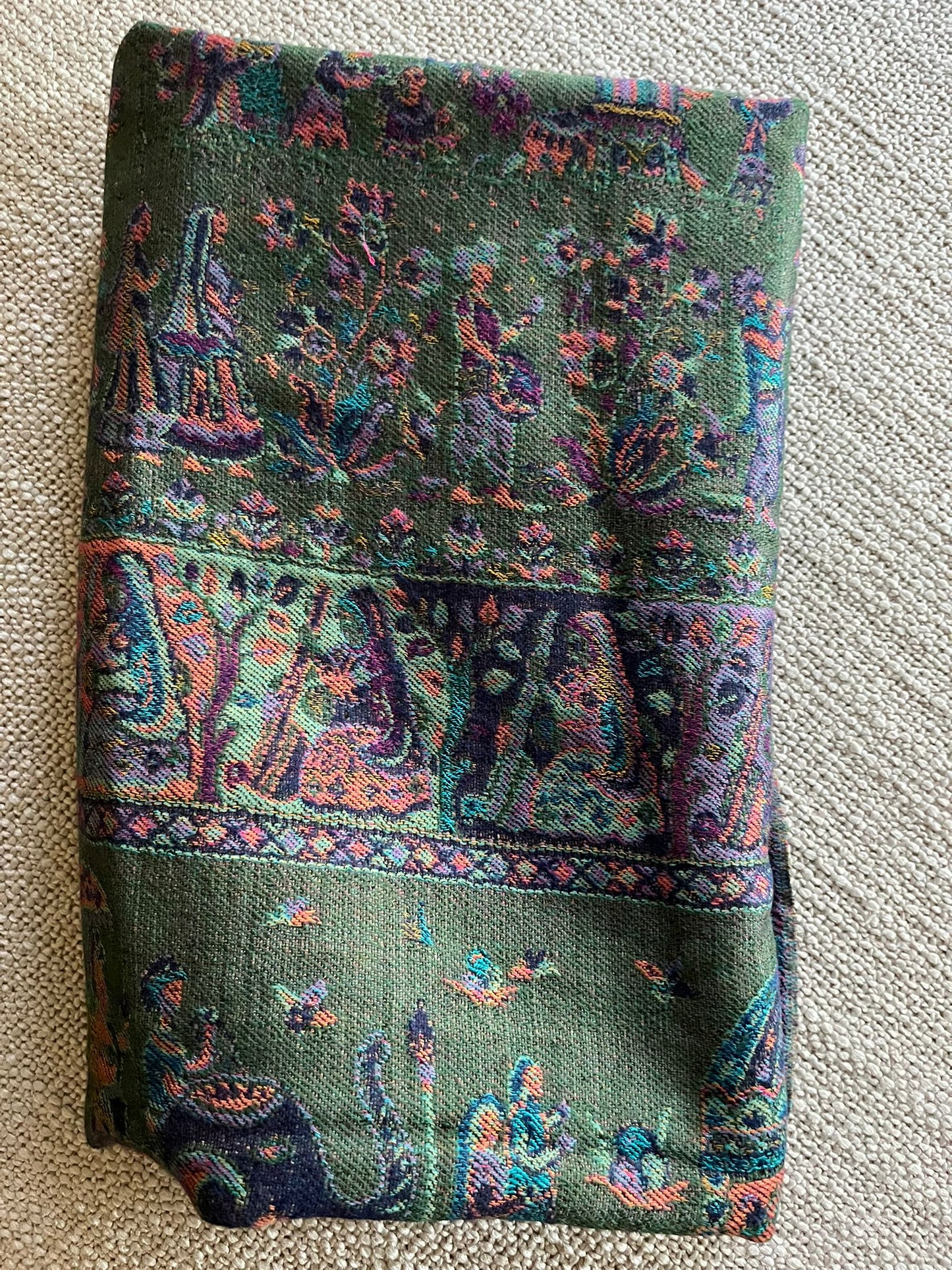 Rajhari Emerald Kani Wool Shawl