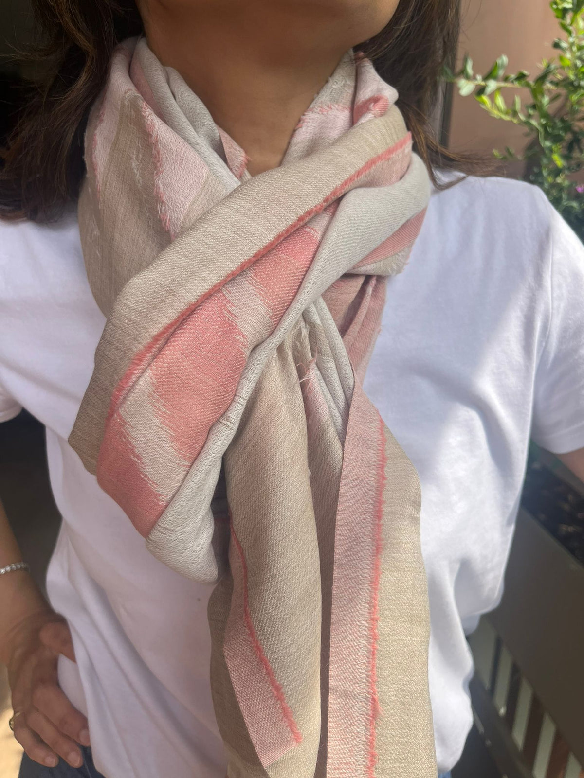 The Rose Loom: Fine Pashmina Silk-Blend Ikat Scarf