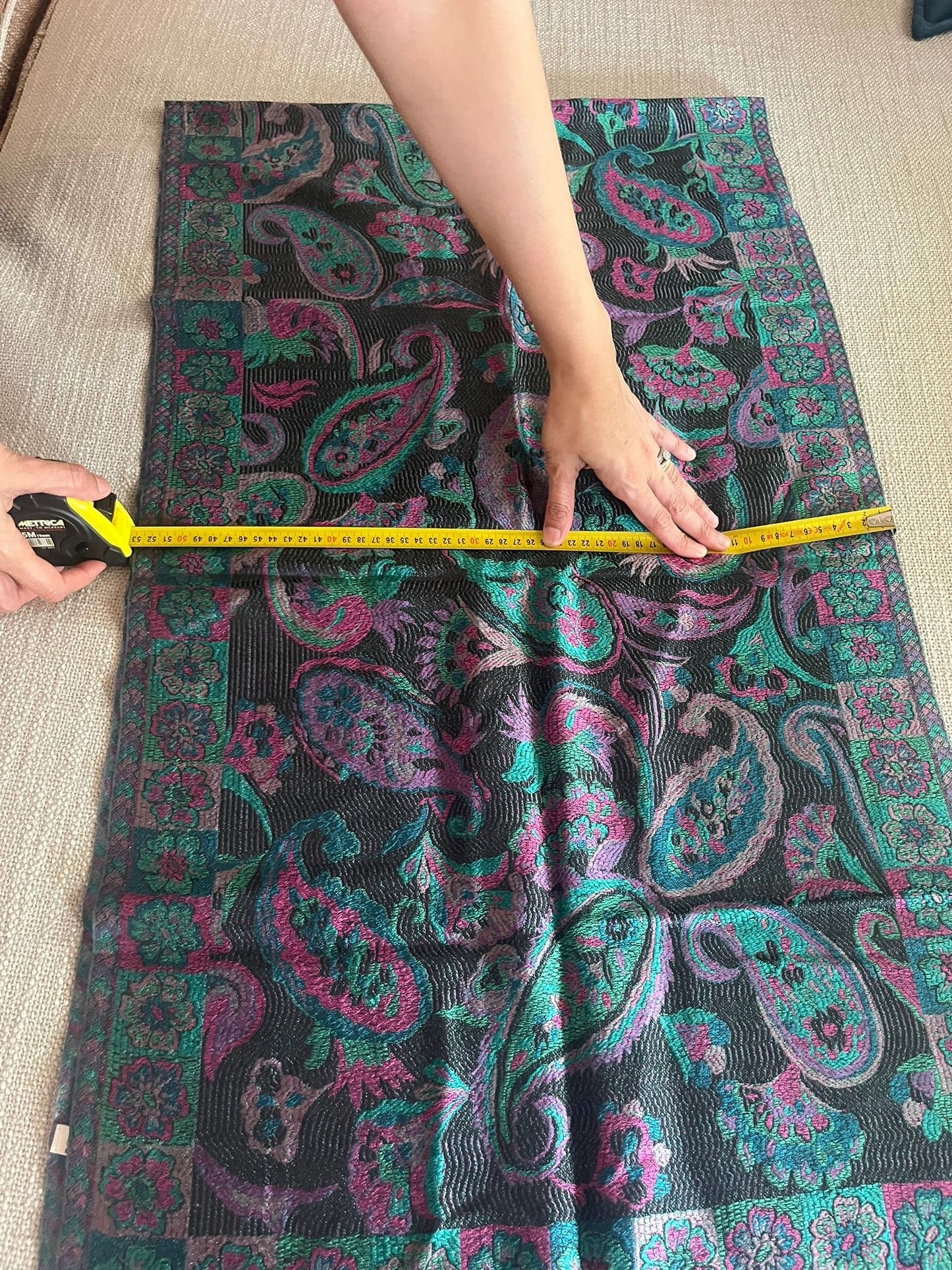 Beautiful multicoloured  self weave Paisley Silk stole / scarf perfect for all season . Very light and comfortable to carry