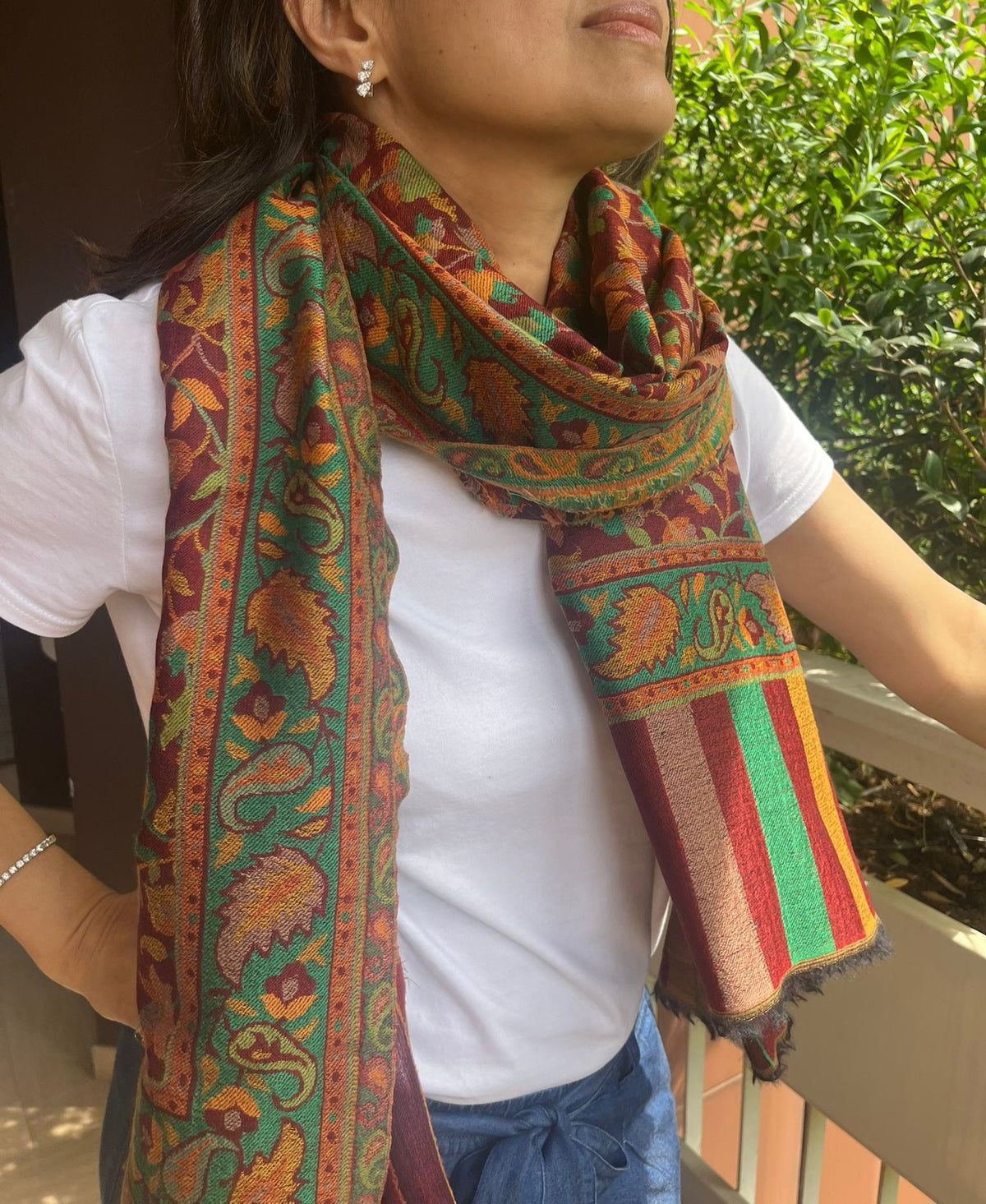 The Kani Empress: Handmade Kashmiri Embroidery Fine Wool Shawl