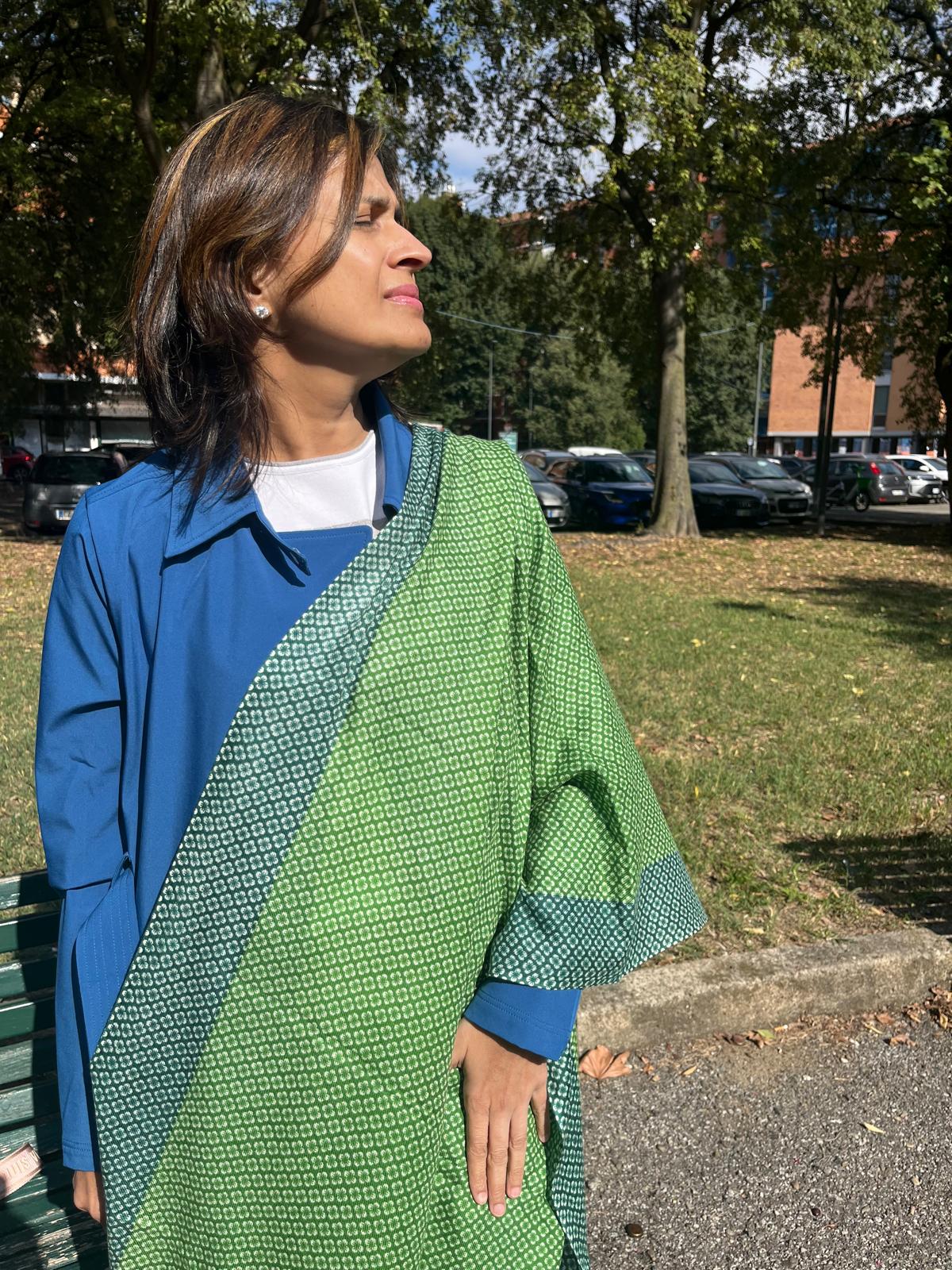 Soft semi Pashmina Wool  printed  Scarf/Semi Pashmina Printed Shawl in Vibrant Leaf Green | Soft Wool Check Print Scarf for Women made by artisans