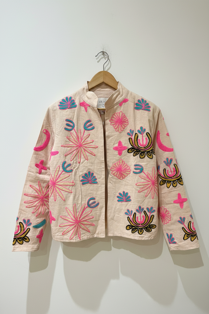 Rosé Garden Quilted Suzani Jacket