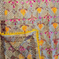 Handmade kantha dupatta shawl soft cotton hand embroidered  floral work shawl/ foulard/scarf /stole for spring summer collection