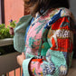 Indian Handmade Kantha Reversible Short Length  All Season Bohemian Jacket summer  colour of light green and pink