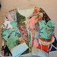Indian Handmade Kantha Reversible Short Length  All Season Bohemian Jacket summer  colour of light green and pink