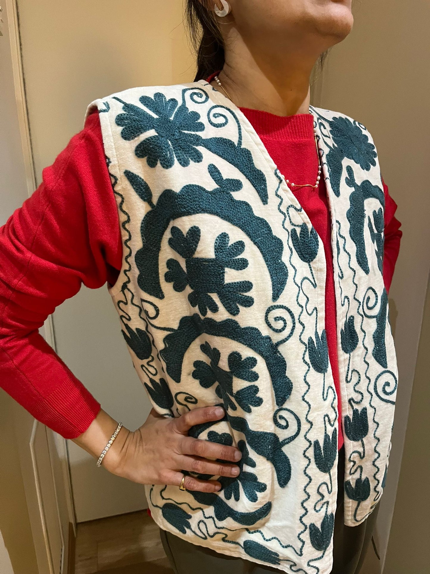 Zariya Velvet Suzani Artisan Waistcoat