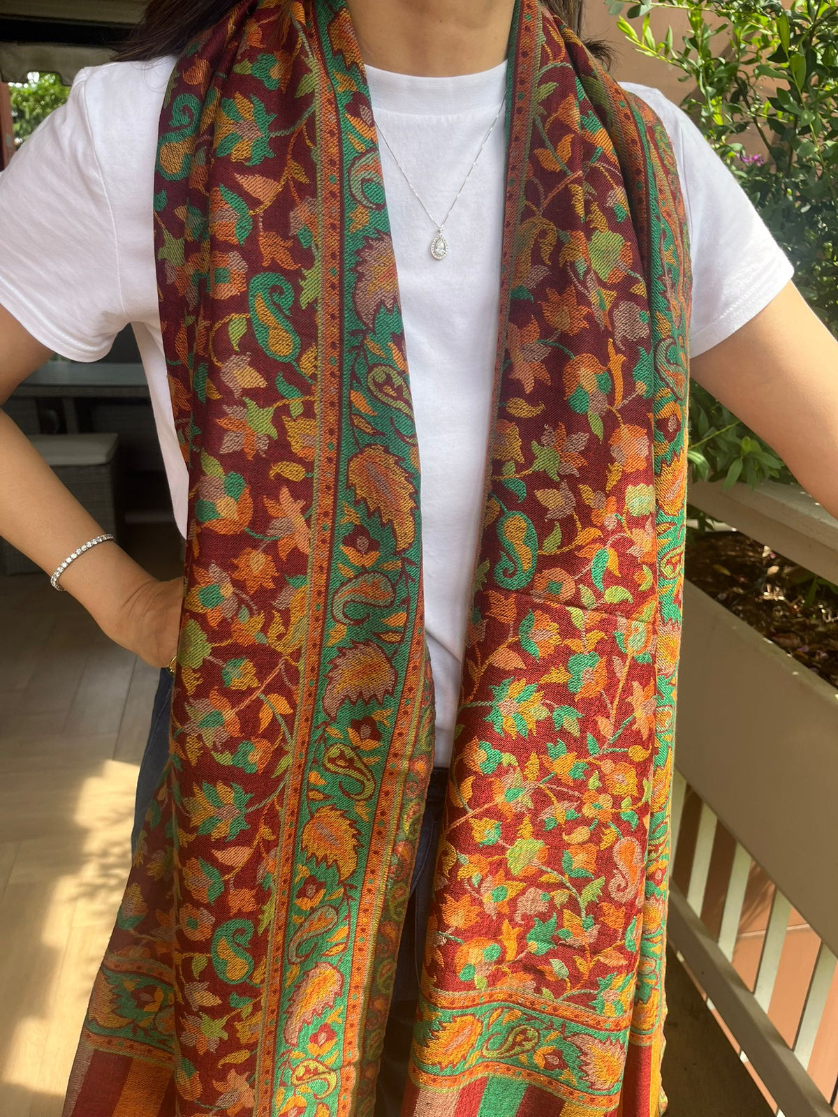 The Kani Empress: Handmade Kashmiri Embroidery Fine Wool Shawl