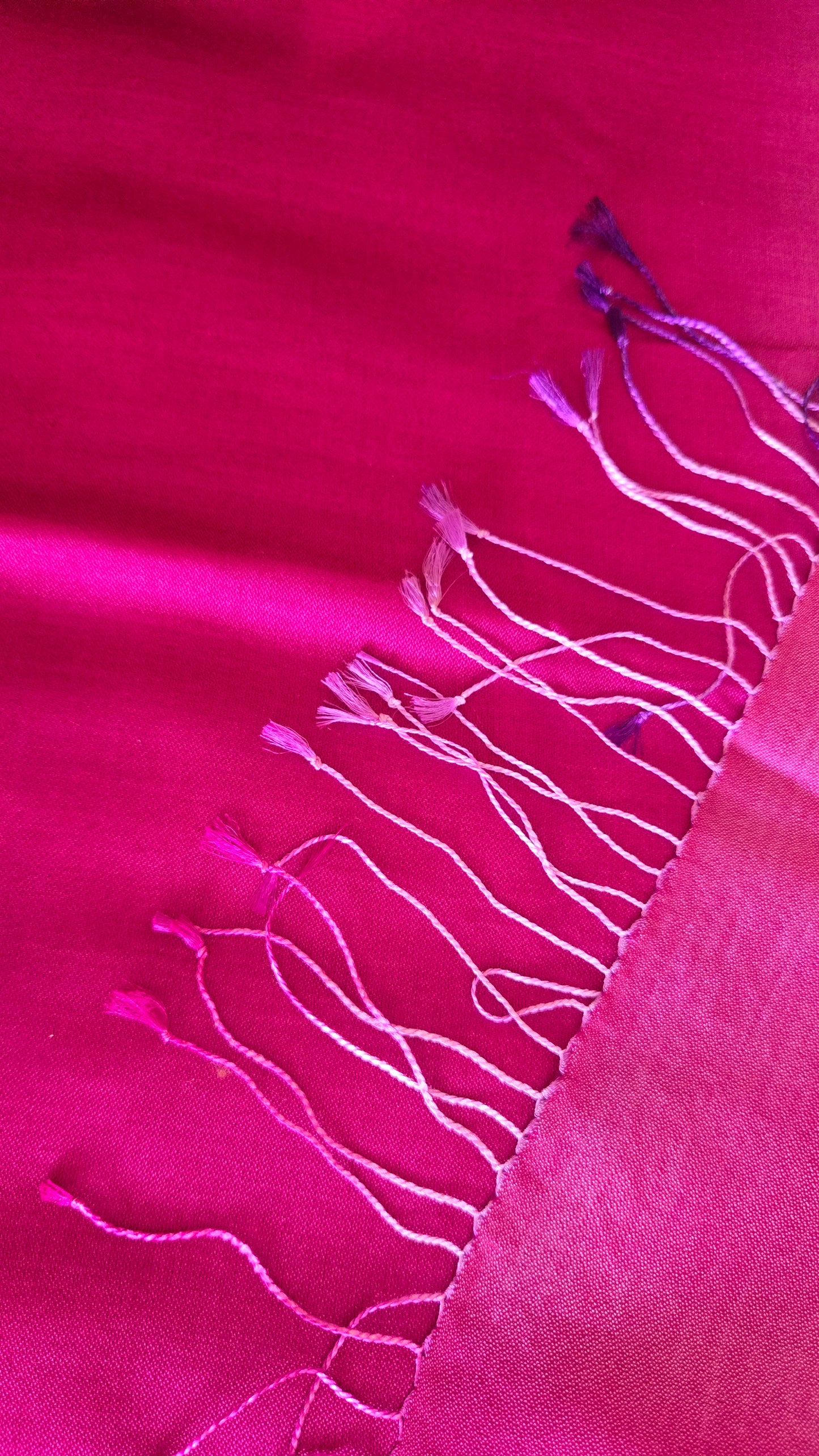 Beautiful 3 shades / colour Silk stole / scarf hand made perfect for all season . Very light and comfortable to carry