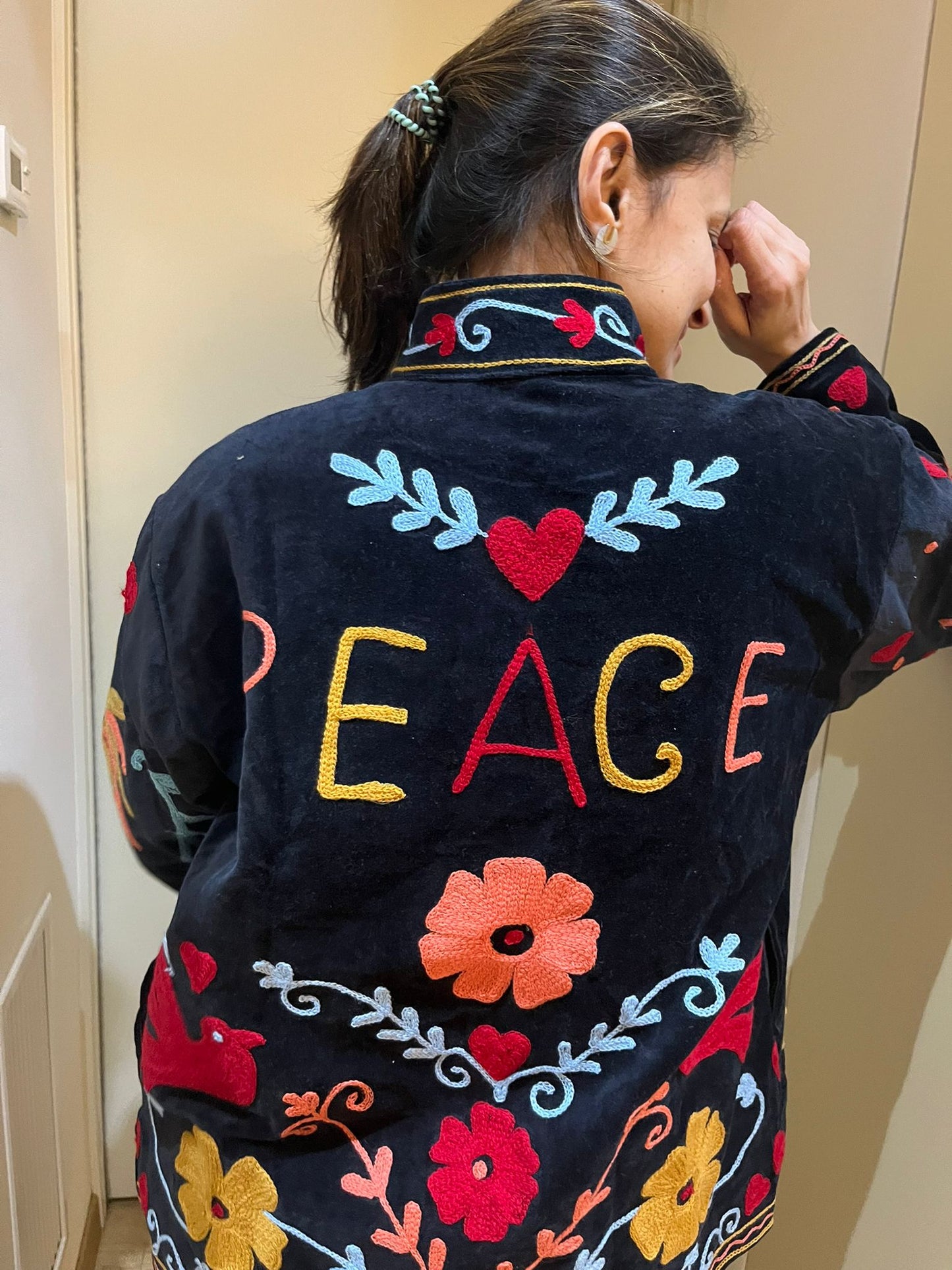Noir Boho Suzani Embroidered Jacket