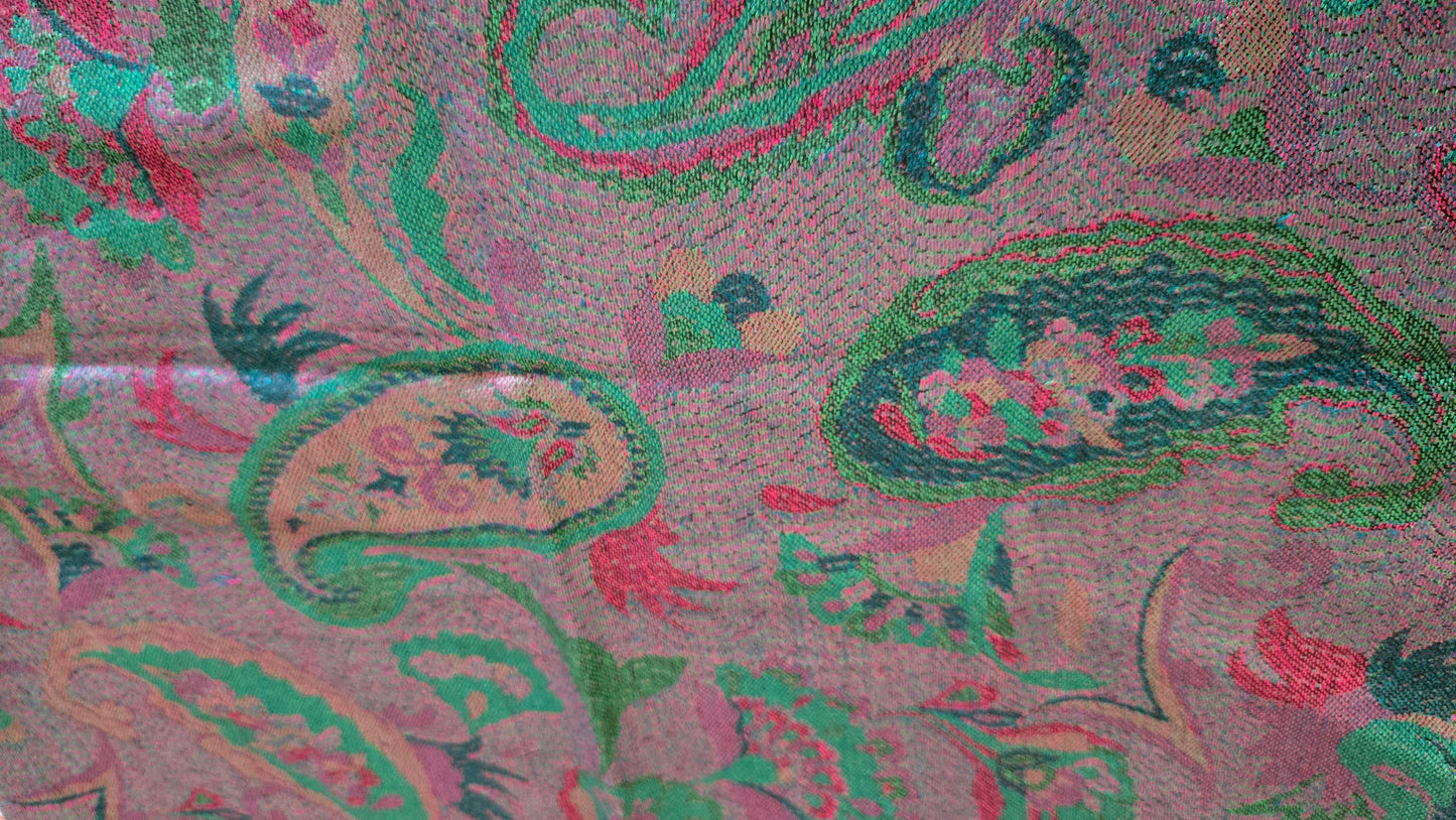 Beautiful multicoloured  self weave Paisley Silk stole / scarf perfect for all season . Very light and comfortable to carry