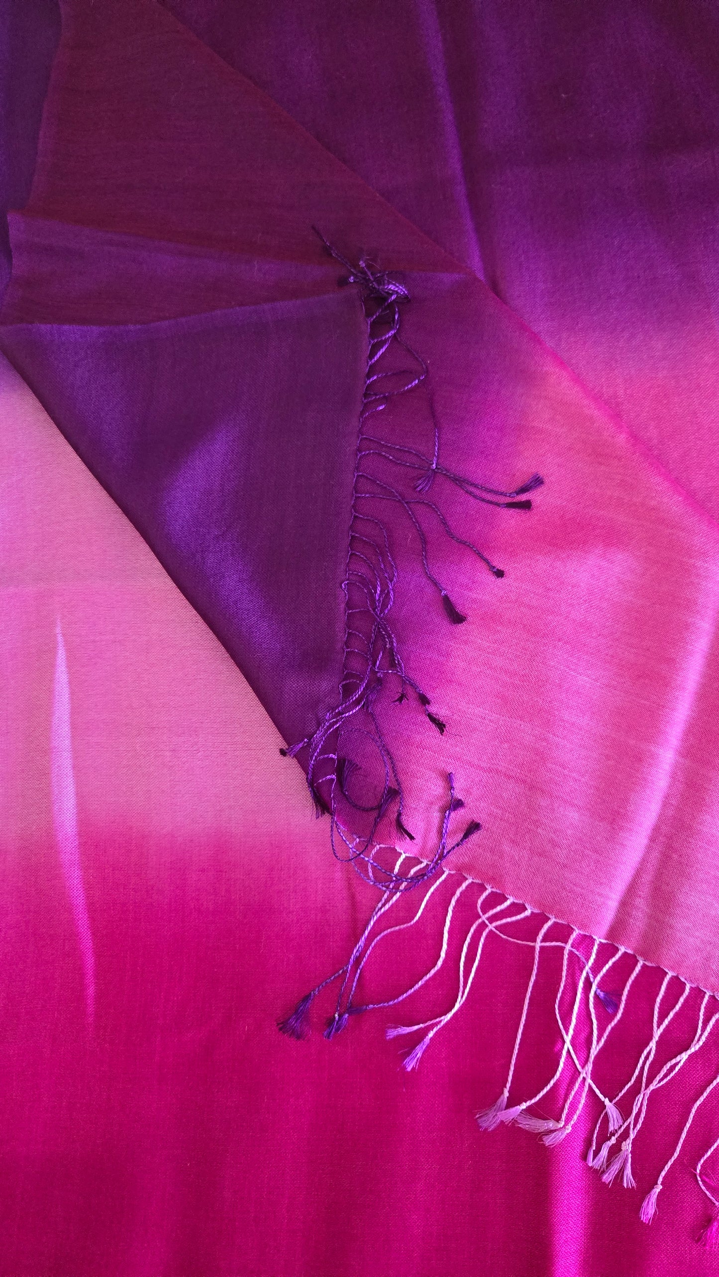 Beautiful 3 shades / colour Silk stole / scarf hand made perfect for all season . Very light and comfortable to carry
