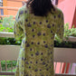 Indian Handmade Kantha Reversible long Length  All Season Bohemian Jacket  in light green  and rainbow colours