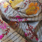 Handmade kantha dupatta shawl soft cotton hand embroidered  floral work shawl/ foulard/scarf /stole for spring summer collection