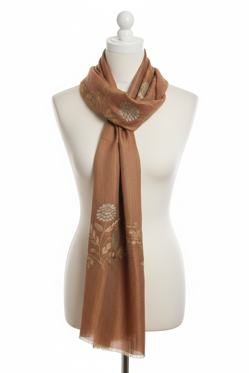 The Sunset Blend: Royal Zari Woven Silk Stole