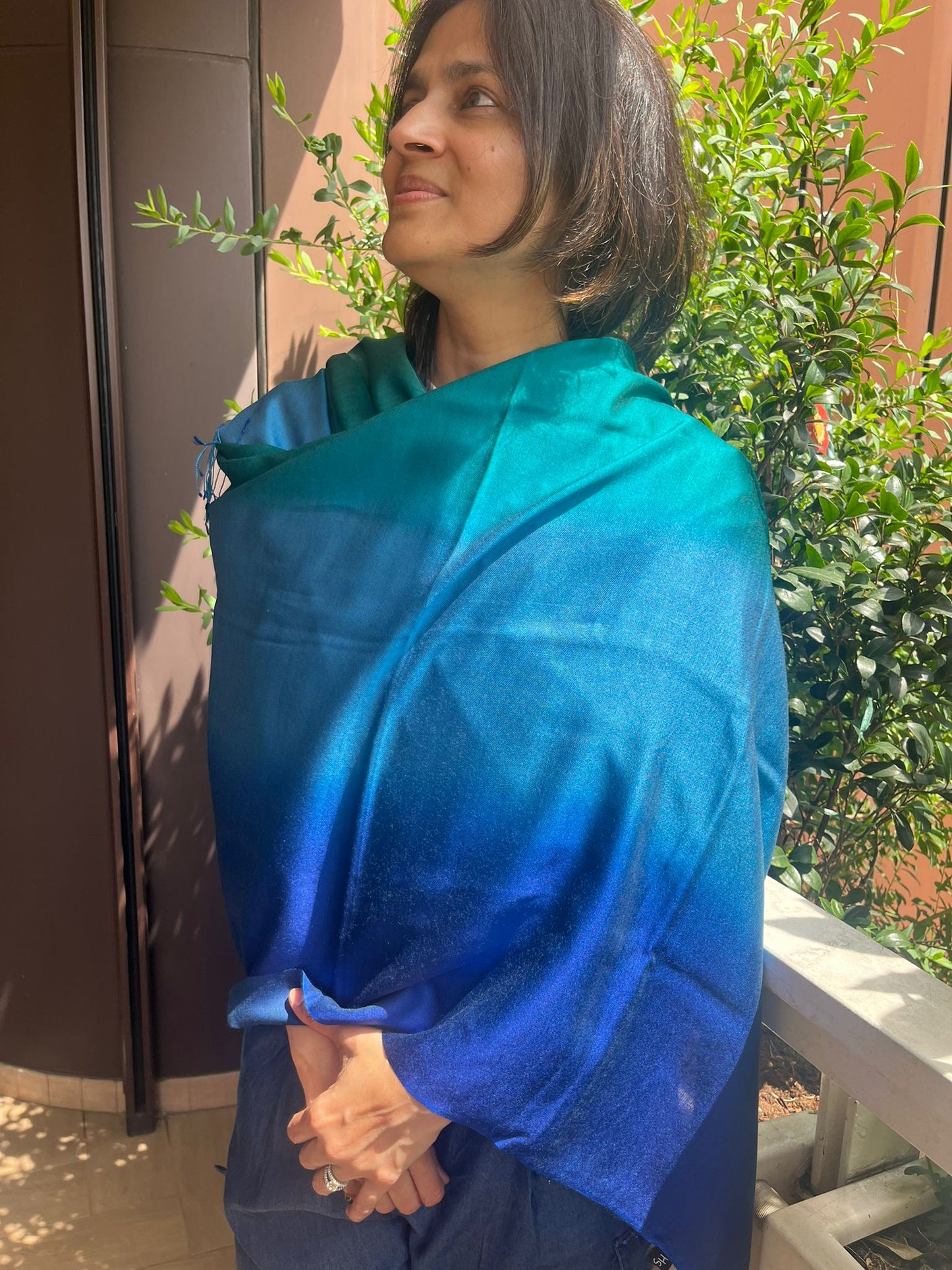 Beautiful 3 shades / colour Silk stole / scarf hand made perfect for all season . Very light and comfortable to carry