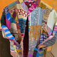 Indian Handmade Kantha Reversible Short Length  All Season Bohemian Jacket multicolour suitable in summer