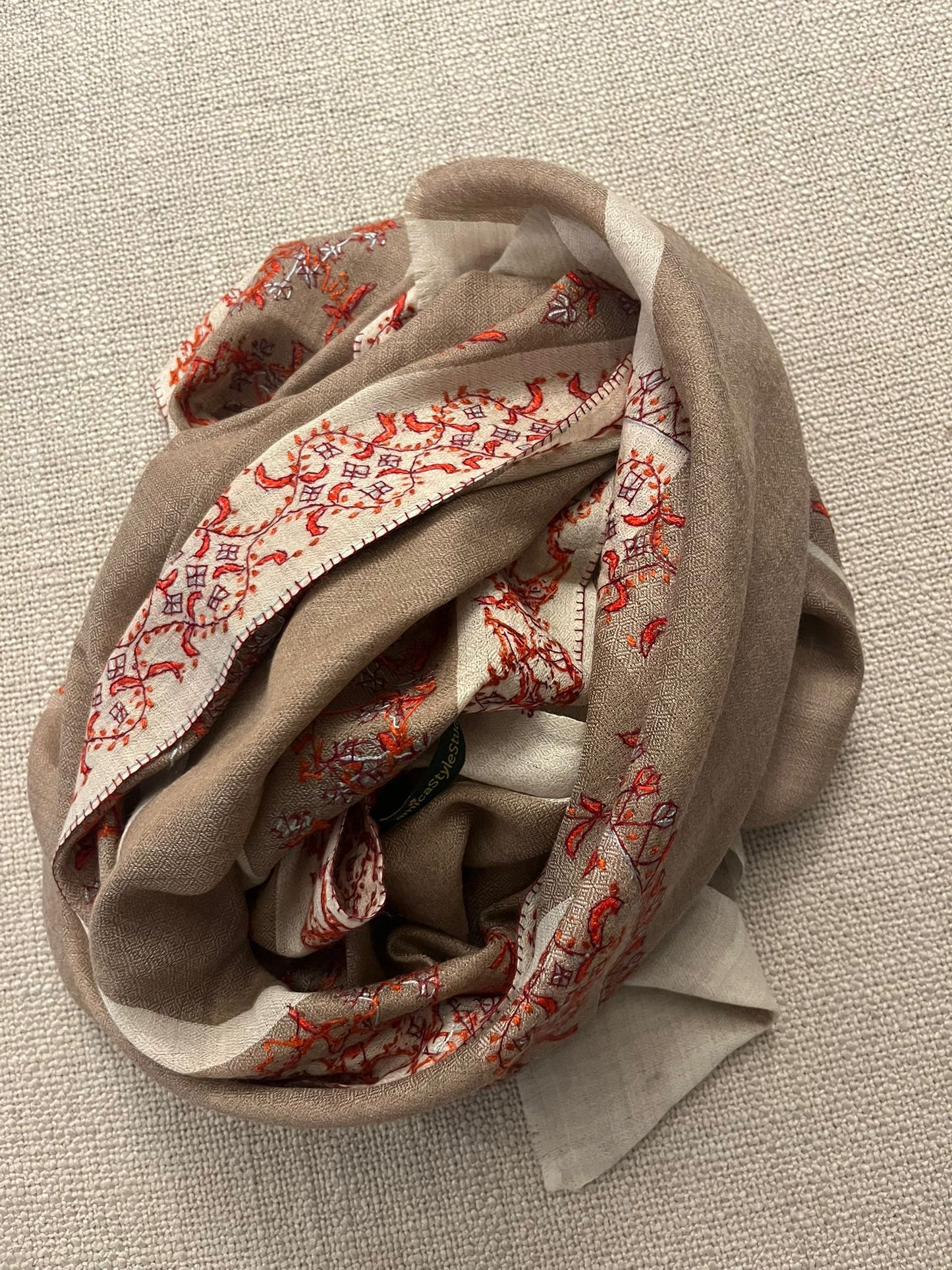 Kashmiri Sozni Cashmere Blend Shawl