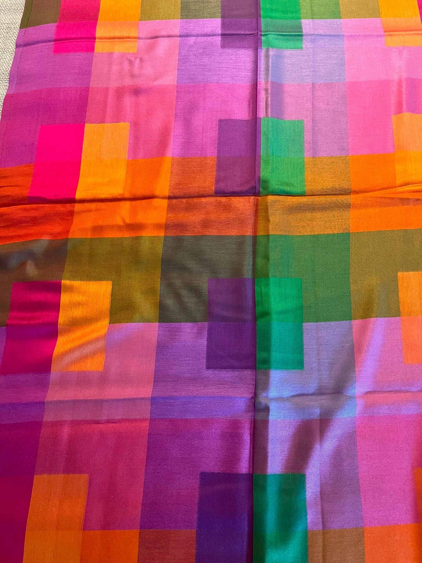 Beautiful rainbow colour Silk stole / scarf With beautiful print perfect for all season . Very light and comfortable to carry