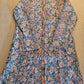 Indian Handmade Kantha Reversible long Length  All Season Bohemian Jacket  in blue  and rainbow colours floral print jacket