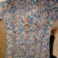 Indian Handmade Kantha Reversible long Length  All Season Bohemian Jacket  in blue  and rainbow colours floral print jacket