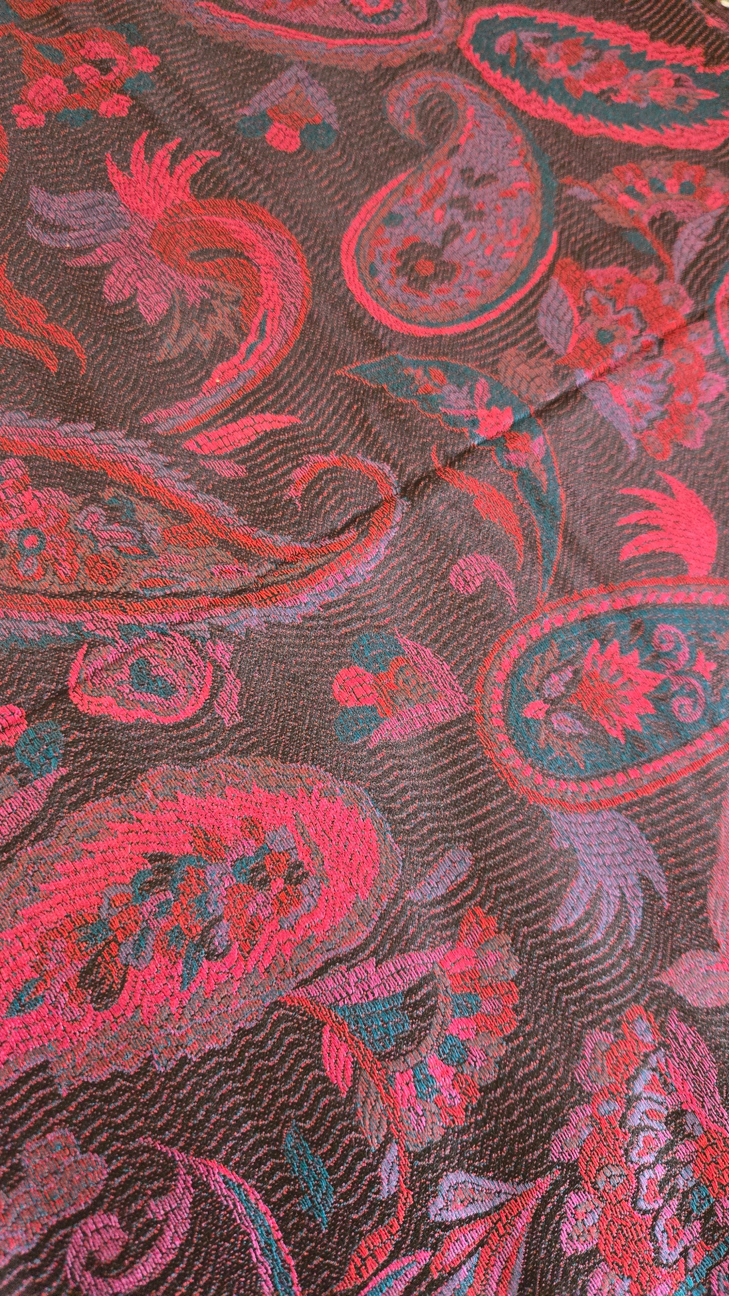 Beautiful multicoloured  self weaves Silk stole / scarf perfect for all season . Very light and comfortable to carry