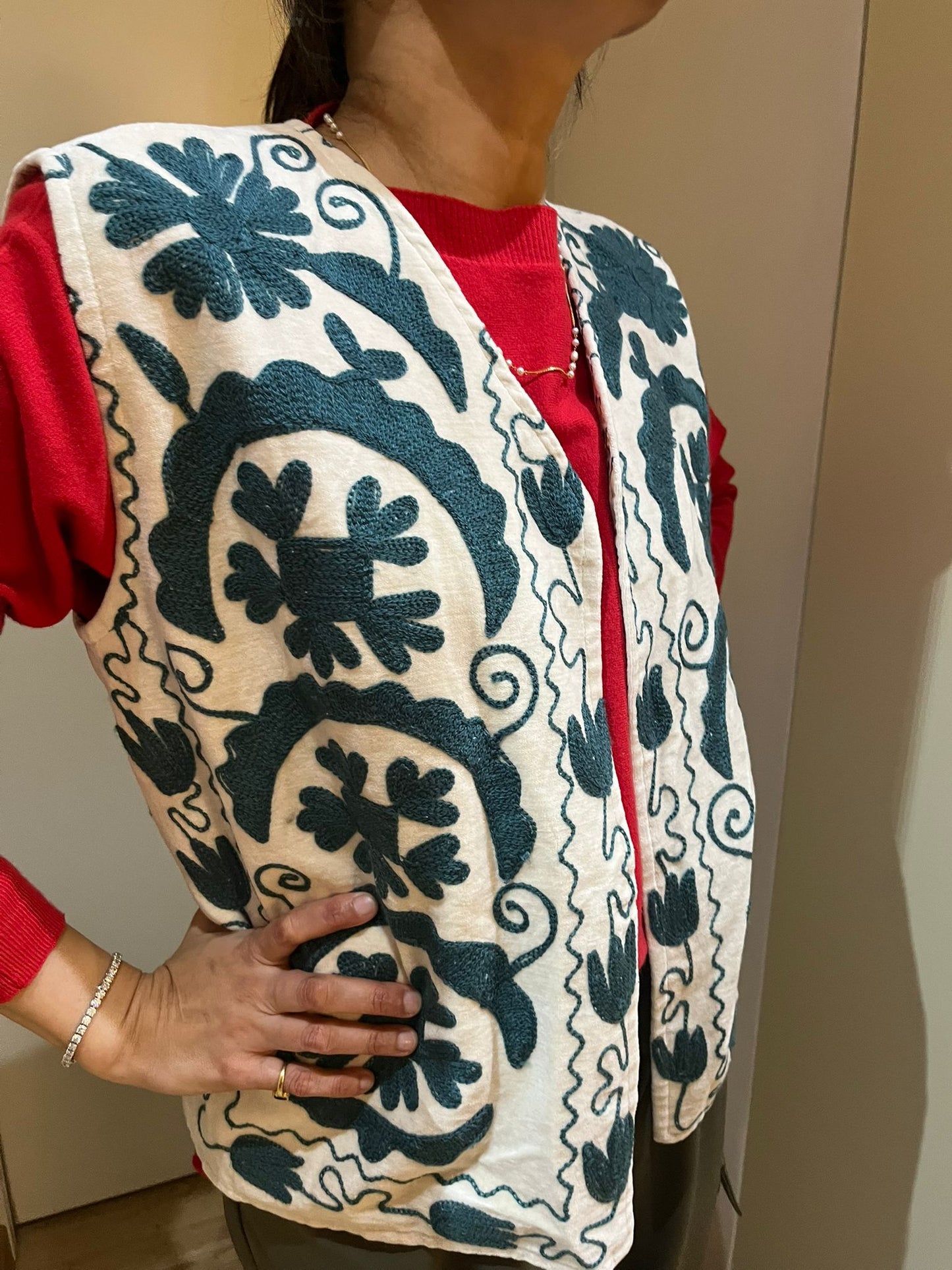 Zariya Velvet Suzani Artisan Waistcoat
