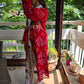 Red Cotton bandhej and patchwork Shrug with hand Embroidery, Long Embroidered  fusion wear for Women