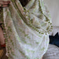 Handmade elegant Phulakari dupatta in white colour thread work in pure cotton  base traditionally made by rural Indian women of Punjab India