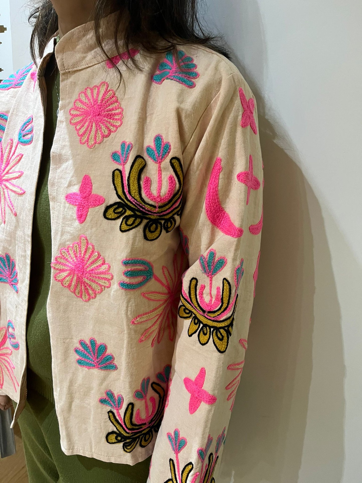 Rosé Garden Quilted Suzani Jacket