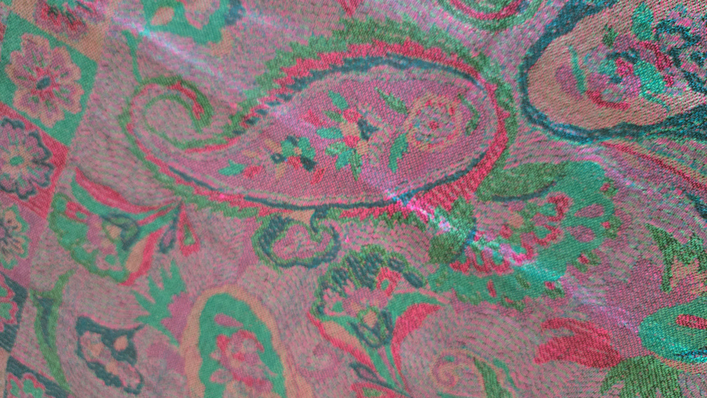 Beautiful multicoloured  self weave Paisley Silk stole / scarf perfect for all season . Very light and comfortable to carry