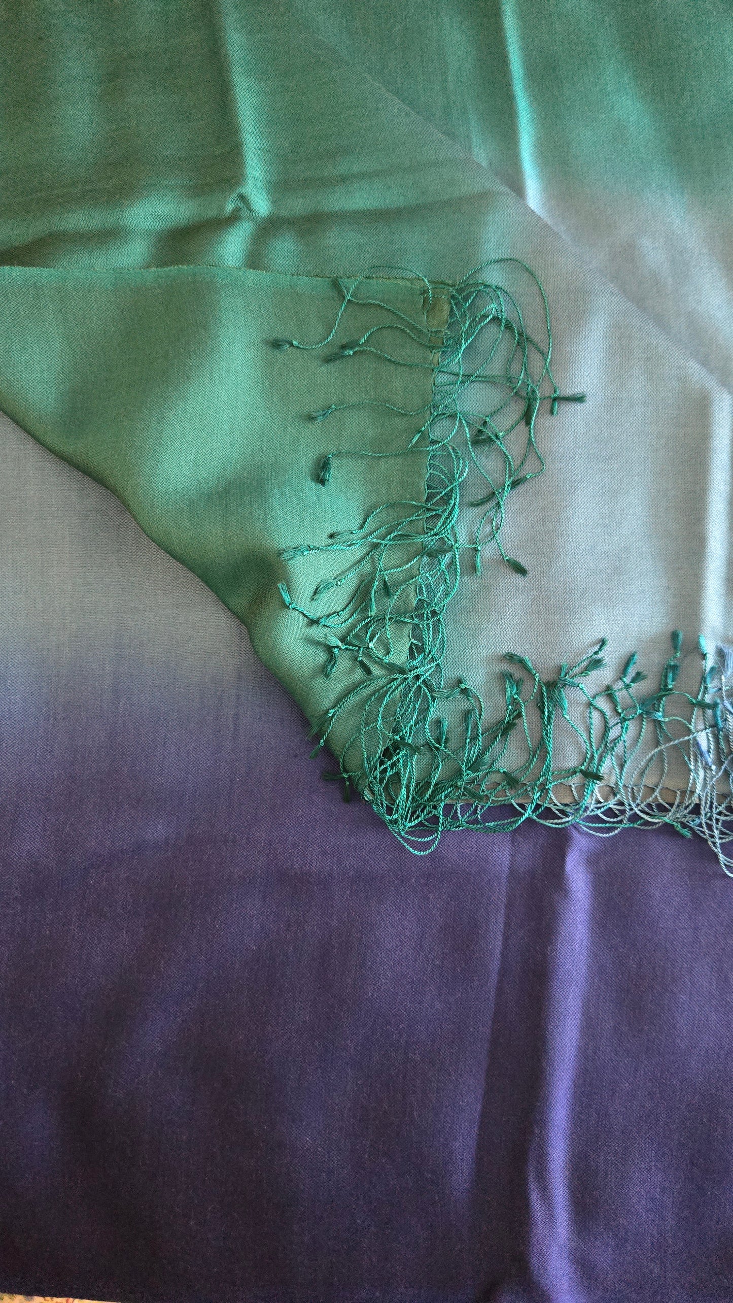 Beautiful 3 shades / colour Silk stole / scarf hand made perfect for all season . Very light and comfortable to carry