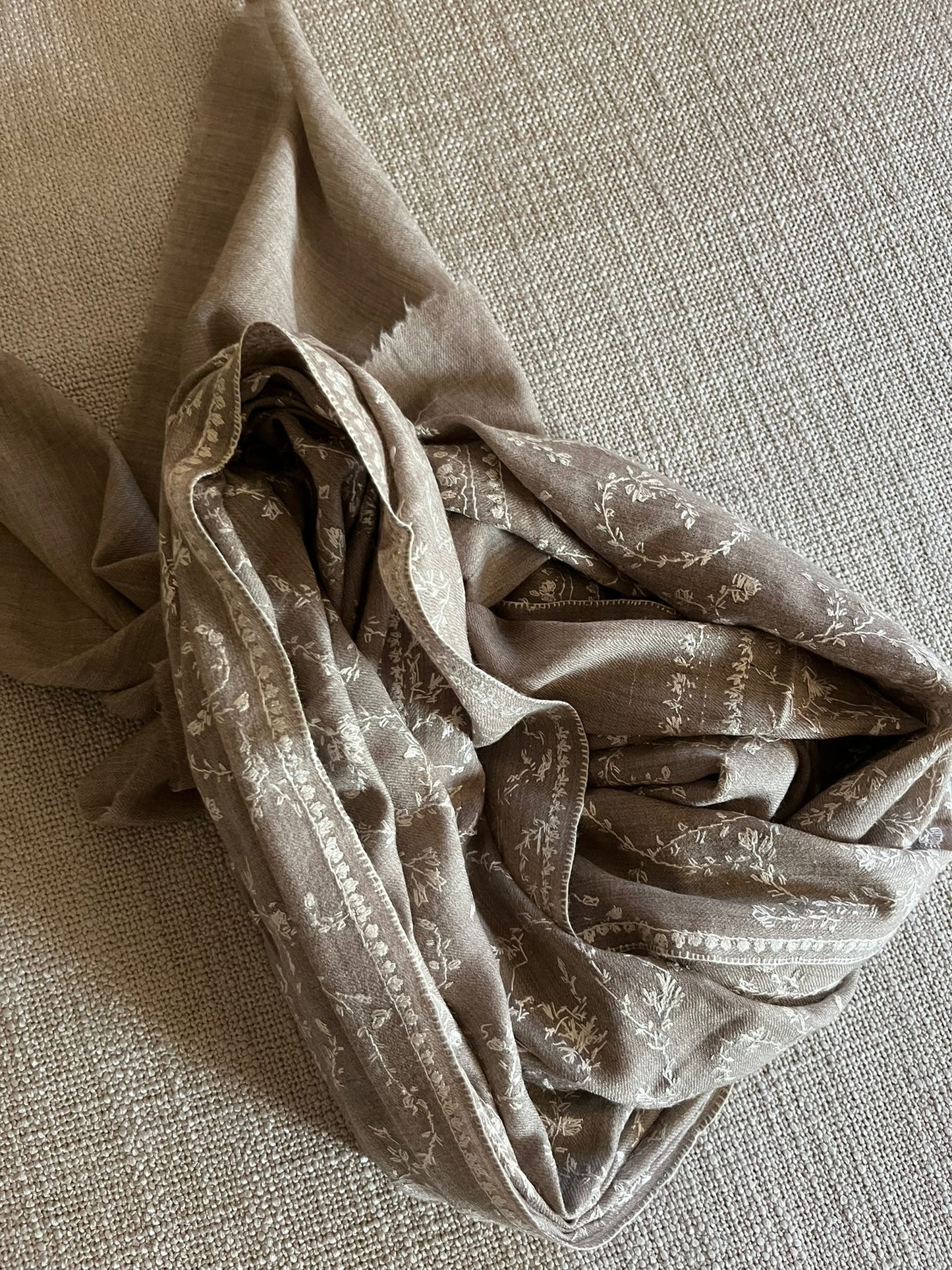 Silver Mist Kashmiri Sozni Wrap