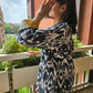 Indian Handmade Kantha Reversible Short Length  All Season Bohemian Jacket Ikkat print black/ mustard
