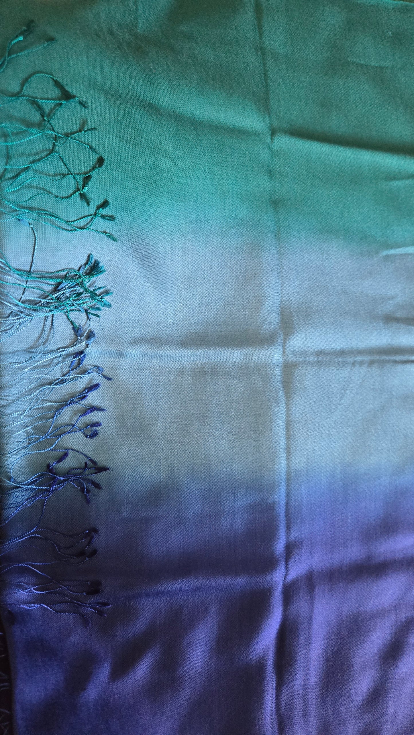 Beautiful 3 shades / colour Silk stole / scarf hand made perfect for all season . Very light and comfortable to carry