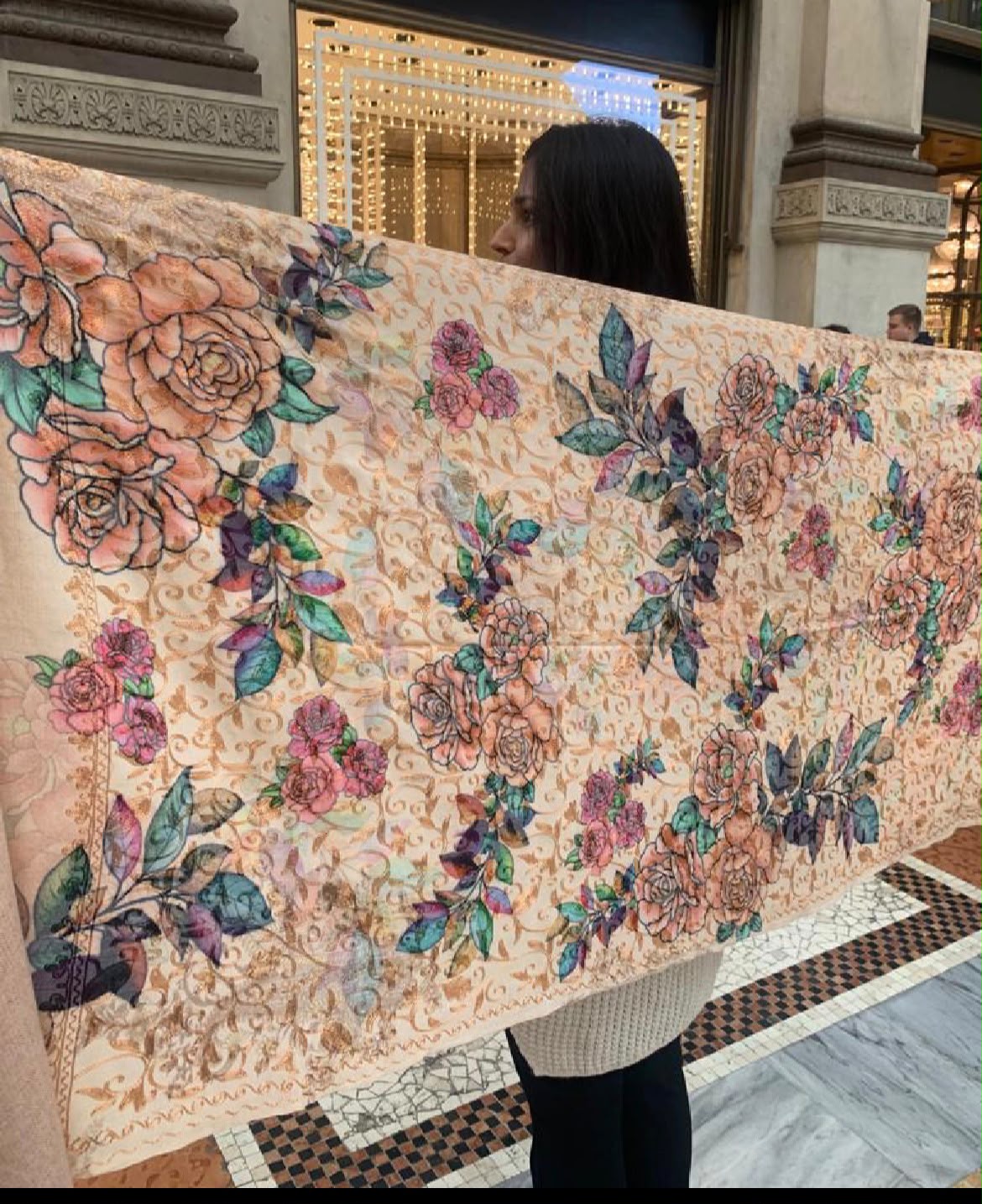 Handmade shawl pashmina women shawl enriched with art of Indian handpainted  embroidery/soft cashmere scarf perfect gift for your loved ones