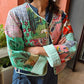 Indian Handmade Kantha Reversible Short Length  All Season Bohemian Jacket summer  colour of light green and pink