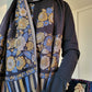 Indian Handmade shawl /fine Zari work black blue gold pashmina/women shawl/All season women shawl/hand woven shawl