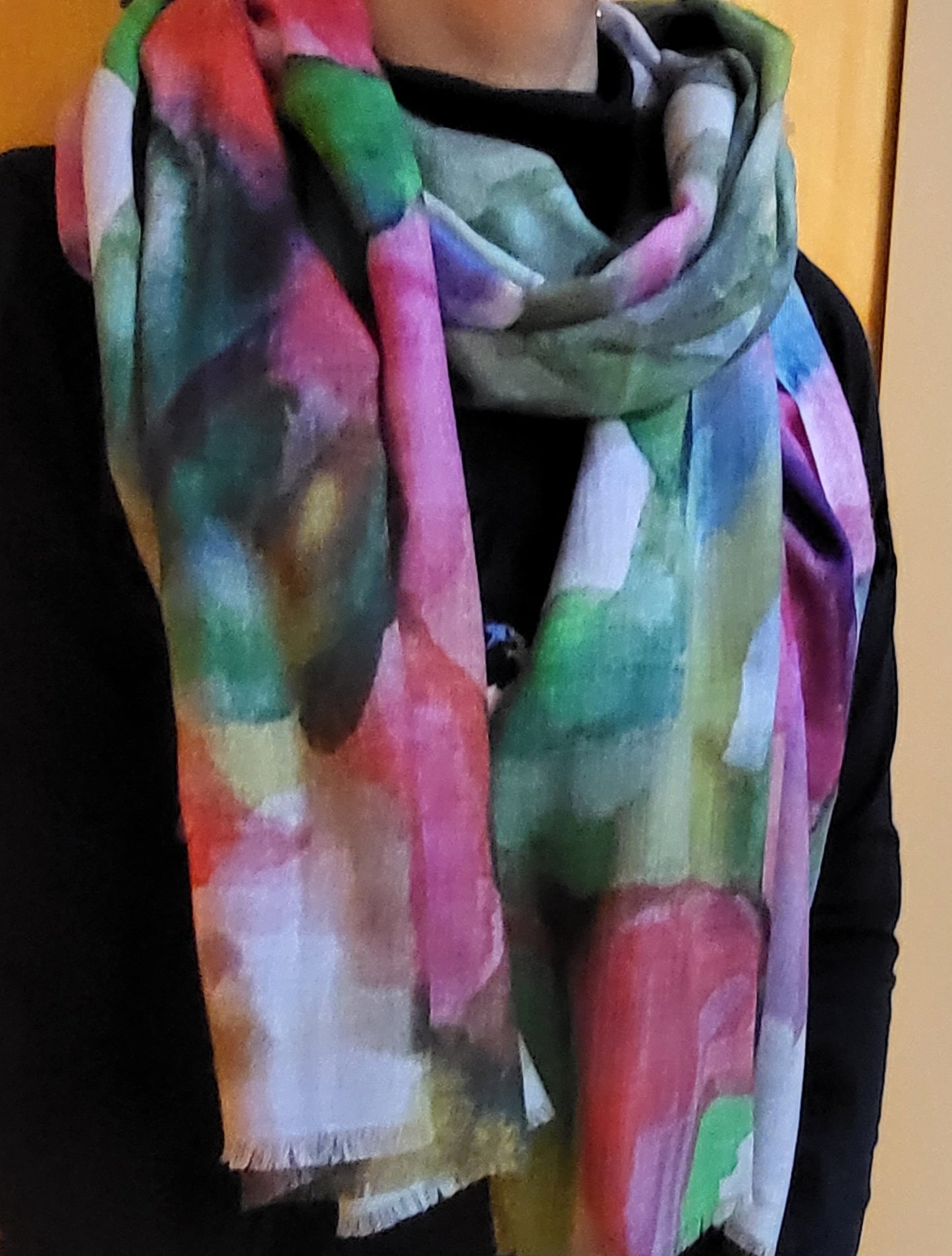 Multicolored modern painted Women shawl/scarf pashmina feel Cashmere touch super soft light weight. Colorful scarf perfect for spring