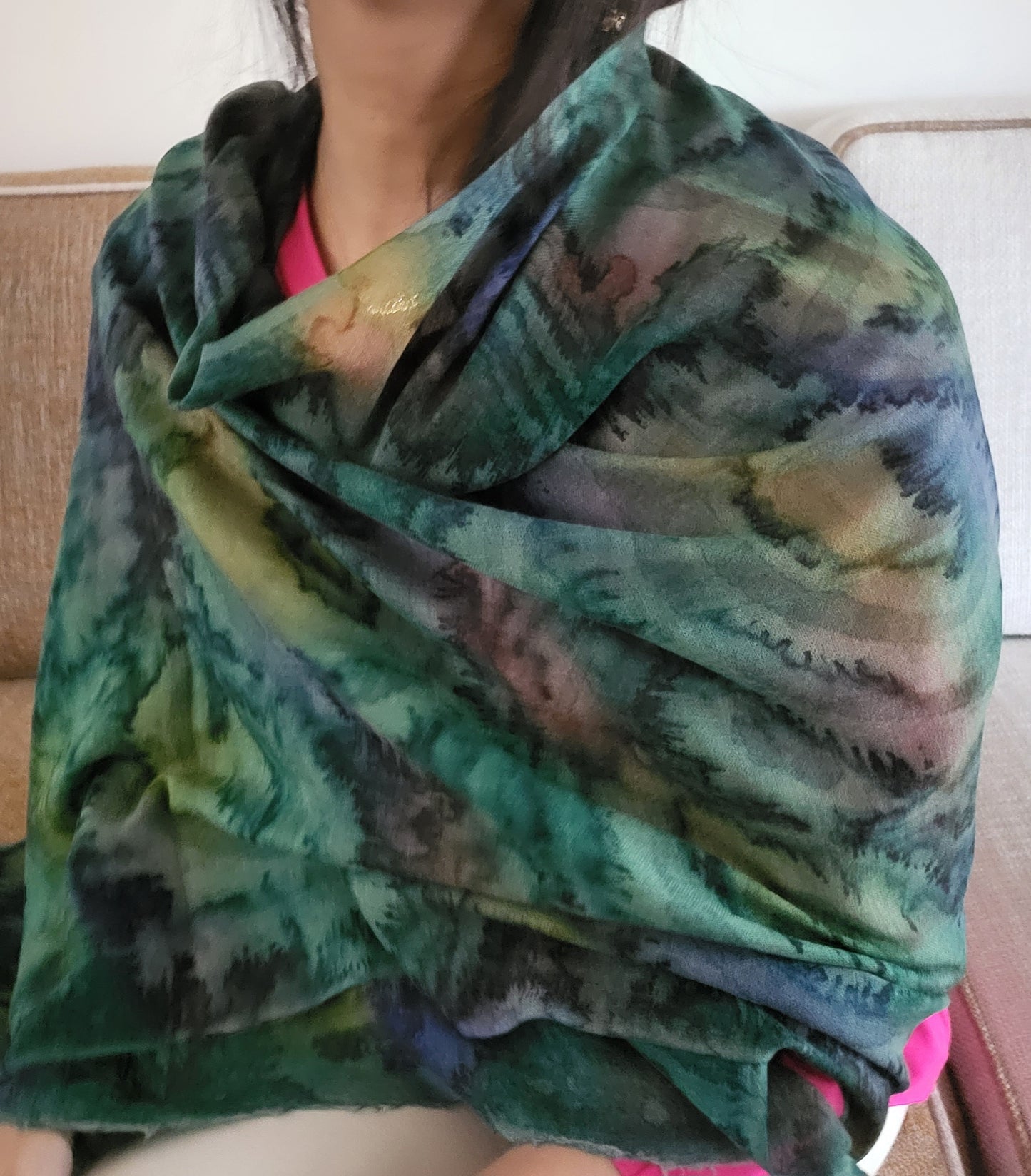 Beautiful handpainted artisanmade pashmina stole/shawl...