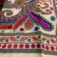 Handmade women Silk cotton kantha shawl/ dupatta  peacock & floral design hand painted hand embroidered