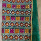 traditionally made green phulkari stole/dupatta with mirror snd crystal