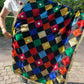 Traditionally made elegant multicolour geometric  phulkari stole/dupatta with mirror and thread work