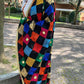 Traditionally made elegant multicolour geometric  phulkari stole/dupatta with mirror and thread work