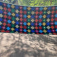 Traditionally made elegant multicolour geometric  phulkari stole/dupatta with mirror and thread work