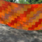Traditionally made elegant orange yellow phulkari with zari border