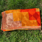 Traditionally made elegant orange yellow phulkari with zari border