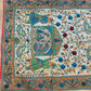 Hand Embroidered Tussar Silk Kantha Scarf/dupatta very elegant reddish orange with figure and floral  design
